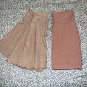 Schoolgirl skirt and pink pencil skirt bundle set size L￼